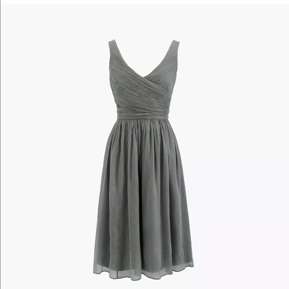 J.Crew Silk Chiffon Heidi Dress—Graphite (Size 14)